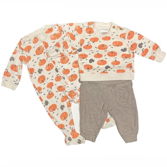 Little Planet Carter's Pumpkins Sleeper & 2-pc Top & Bottom Set Size 6 M Organic - Picture 1 of 12
